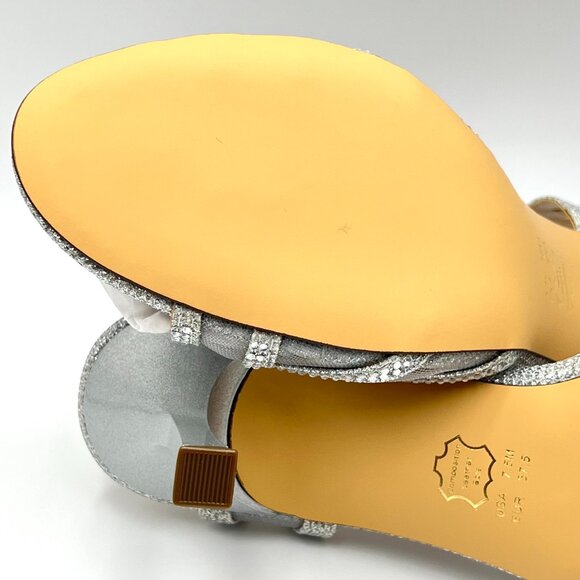 Nina Womens Size 7.5M Silver Jeweled Dress Sandals Heels Shoes - Picture 11 of 15